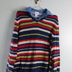 Stripped Sweater Breckenridge Large Colored Denim 80s 90s Genuine